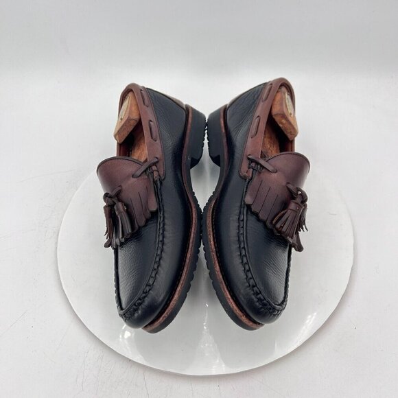 Allen Edmonds Nashua Men Size 9.5D Black Brown Leather Tassel Loafer Dress Shoes - Picture 9 of 14